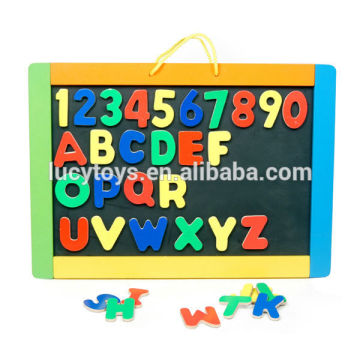 Alfabetos y números de aprendizaje de madera imán juguetes bordo